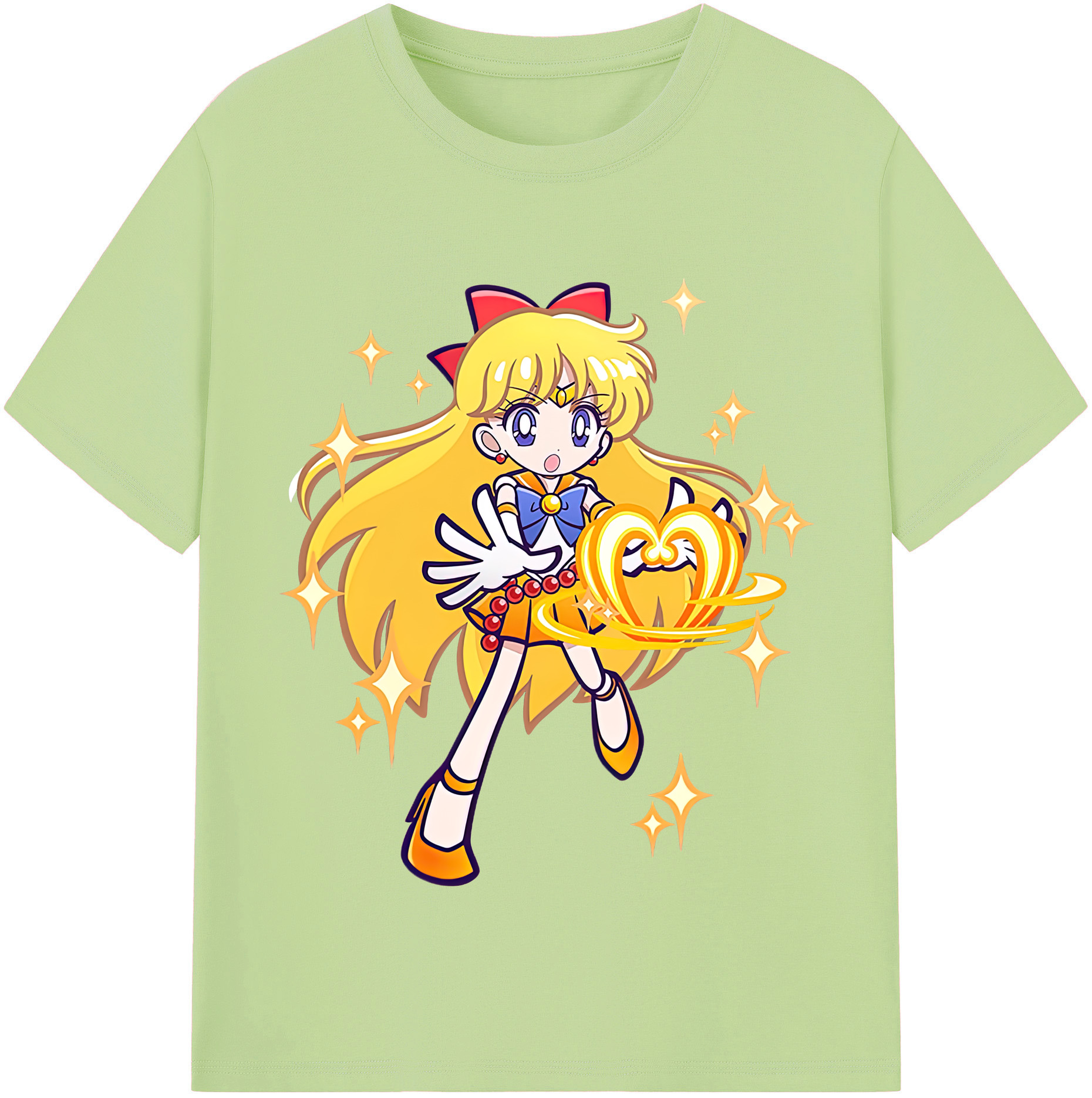 （画像用） 美少女戦士セーラームーン 愛野 美奈子 あいの みなこ Sailor Moon Aino Minako 綿100％半袖Tシャツ（フロントプリント）